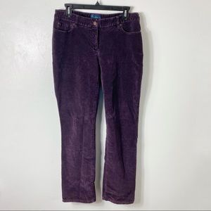 Boden Deep Purple Straight Leg Corduroy Pants 14
